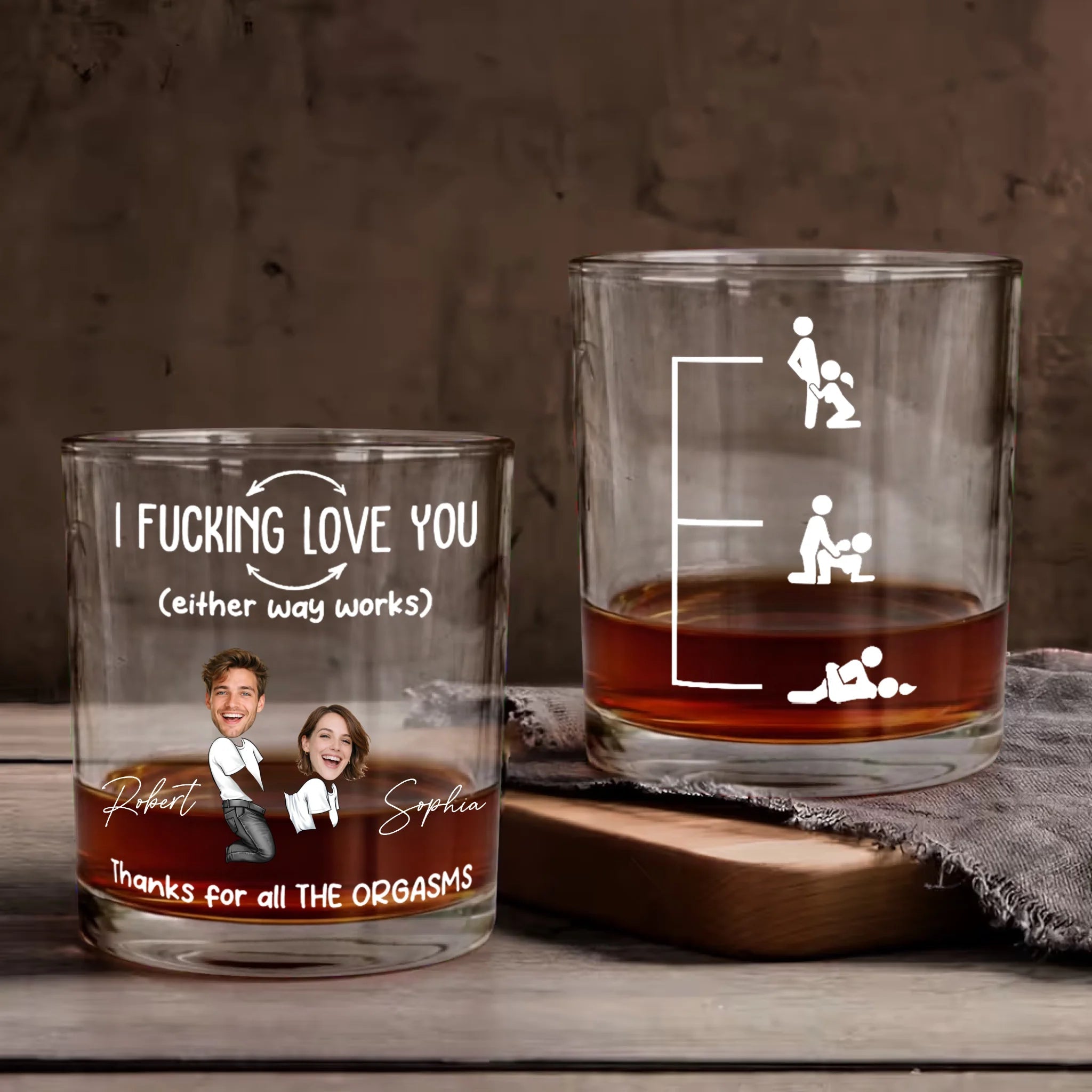 Bold Romantic Statement Custom Funny Message Whiskey Glass - Personalized Engraved Name & Text Elegant Barware Quality Spicy Anniversary Gift Gifts for Husband 1110342 - DiyGiftly