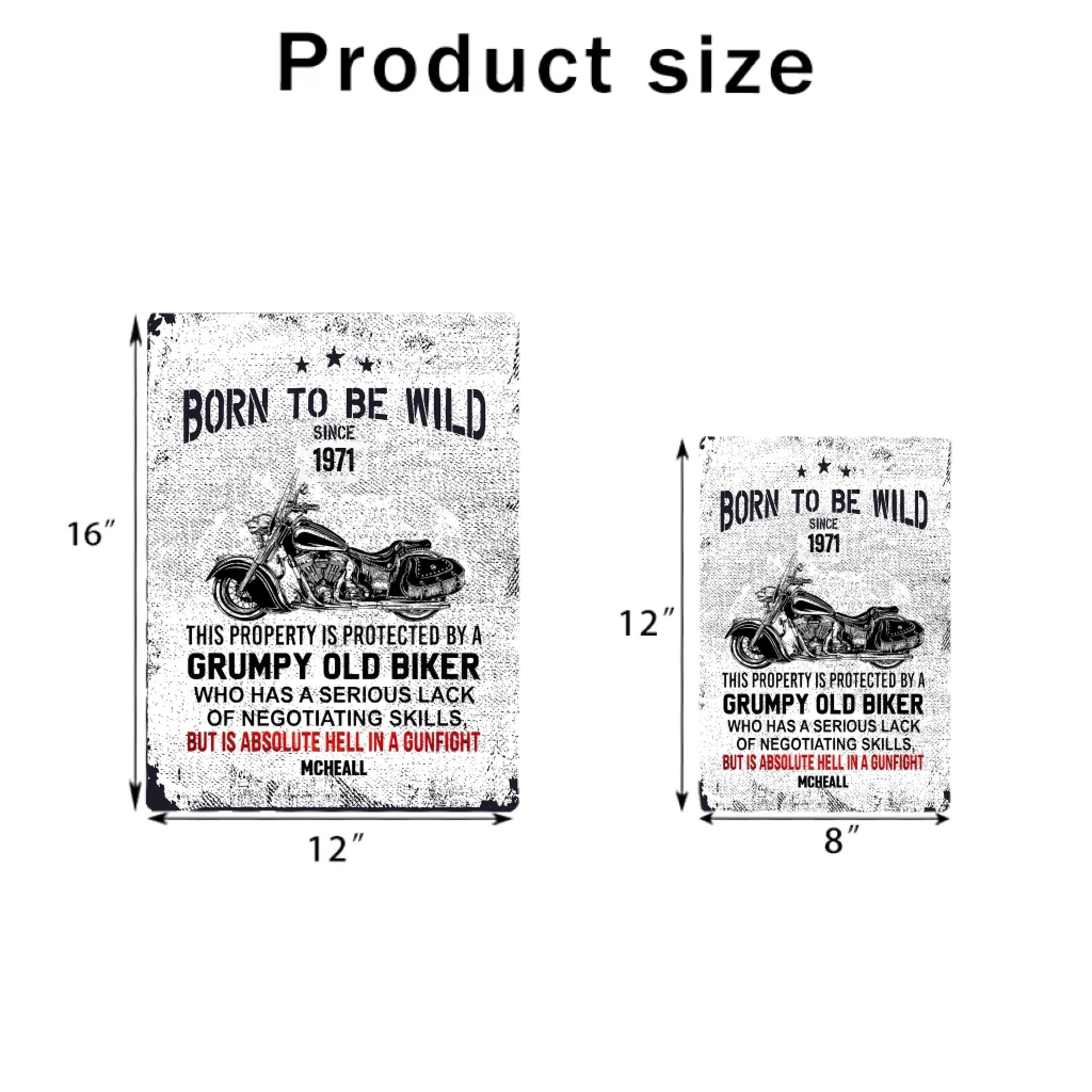 BORN TO BE WILD - Gift for a Biker - Personalized Custom Metal Sign 741216 - 742060 - DiyGiftly