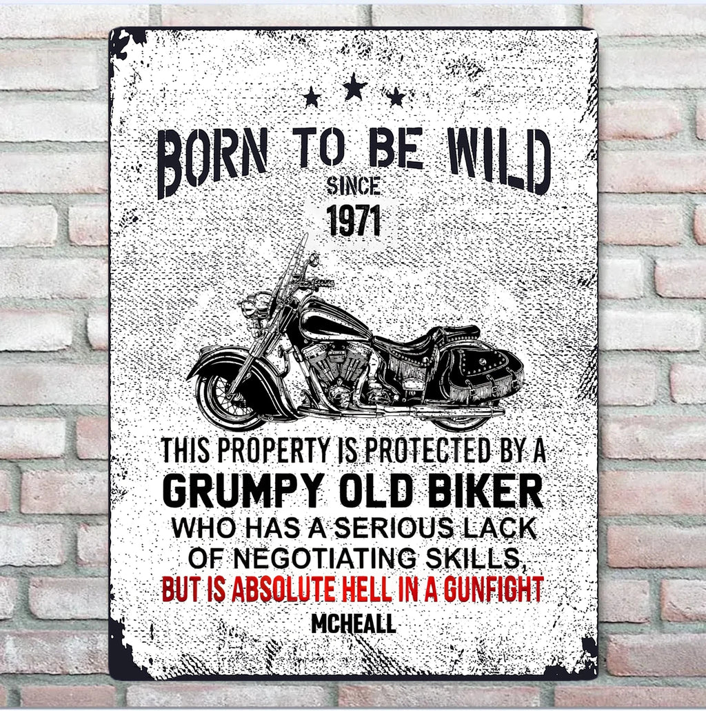 BORN TO BE WILD - Gift for a Biker - Personalized Custom Metal Sign 741216 - 742060 - DiyGiftly