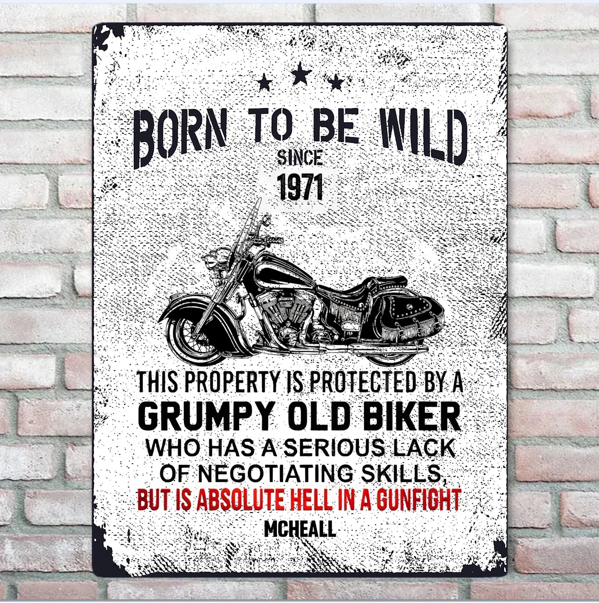 BORN TO BE WILD - Gift for a Biker - Personalized Custom Metal Sign 741216 - 742060 - DiyGiftly
