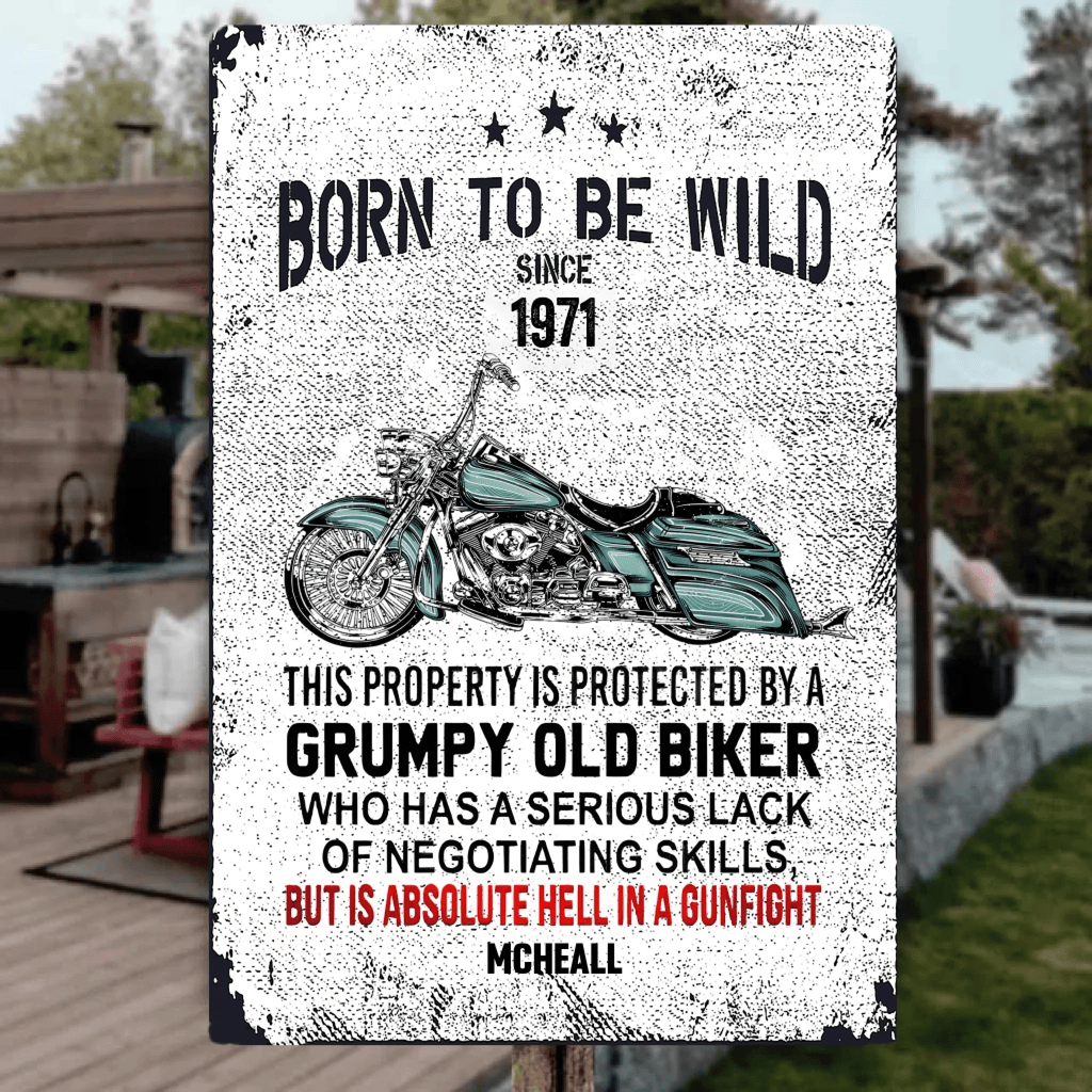 BORN TO BE WILD - Gift for a Biker - Personalized Custom Metal Sign 741216 - 742060 - DiyGiftly