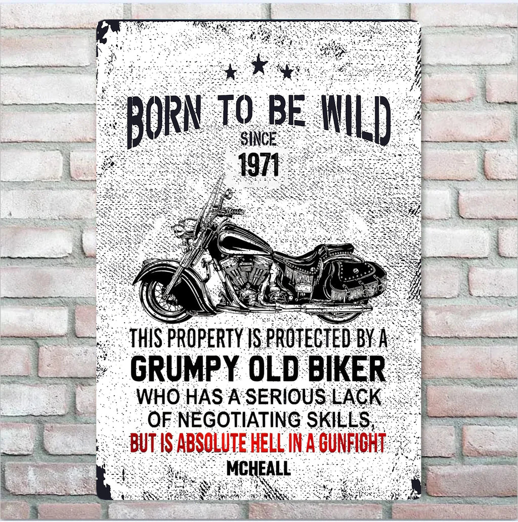 BORN TO BE WILD - Gift for a Biker - Personalized Custom Metal Sign 741216 - 742060 - DiyGiftly