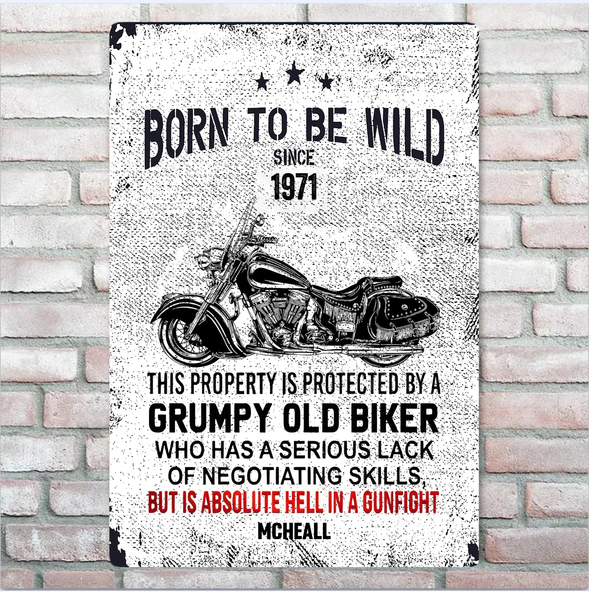 BORN TO BE WILD - Gift for a Biker - Personalized Custom Metal Sign 741216 - 742060 - DiyGiftly