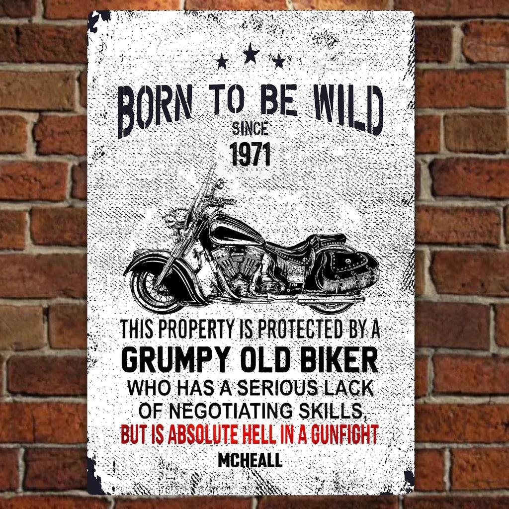 BORN TO BE WILD - Gift for a Biker - Personalized Custom Metal Sign 741216 - 742060 - DiyGiftly