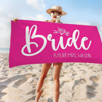Bride Personalized Beach Towel, Custom Gift for Bride, Mrs. Beach Towel, Newlywed Honeymoon Gift, Bridal Shower Gift, Mrs Bachelorette Gift 92562176 - DiyGiftly