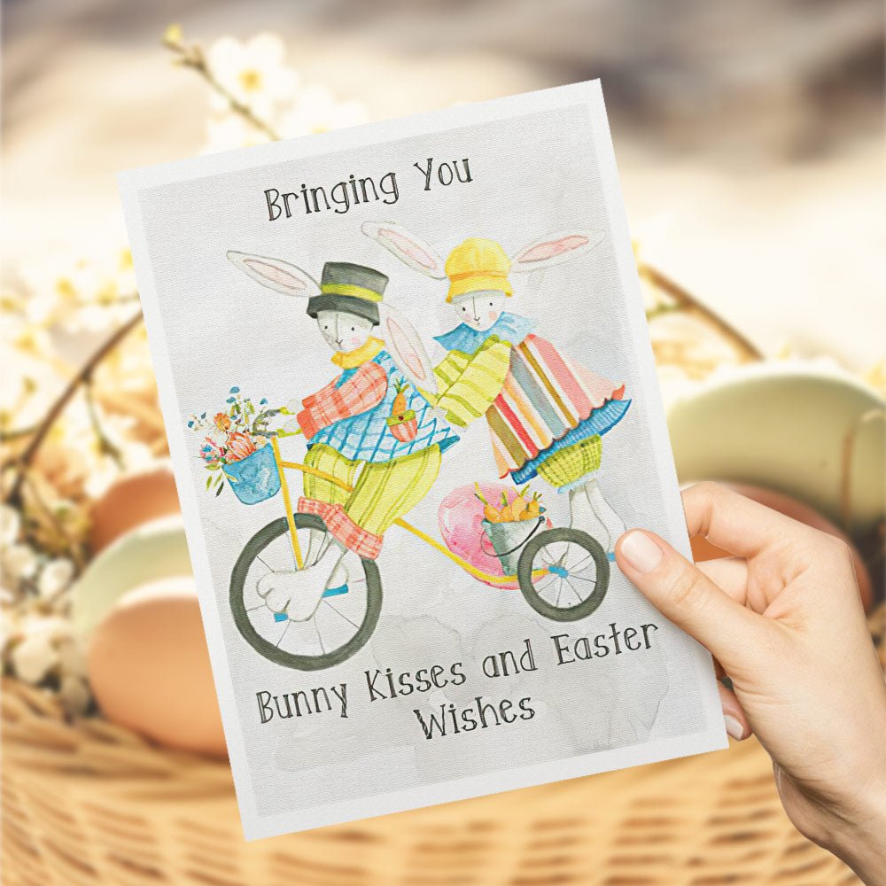 Bringing You Bunny Kisses and Easter Wishes Greeting Card Gift Card - DiyGiftly