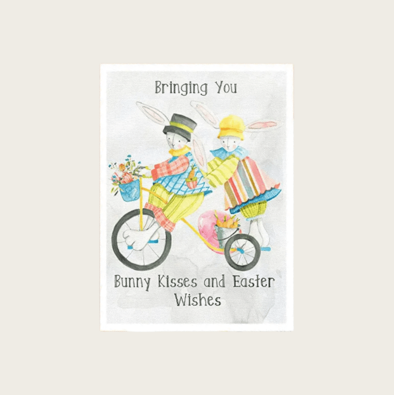 Bringing You Bunny Kisses and Easter Wishes Greeting Card Gift Card - DiyGiftly