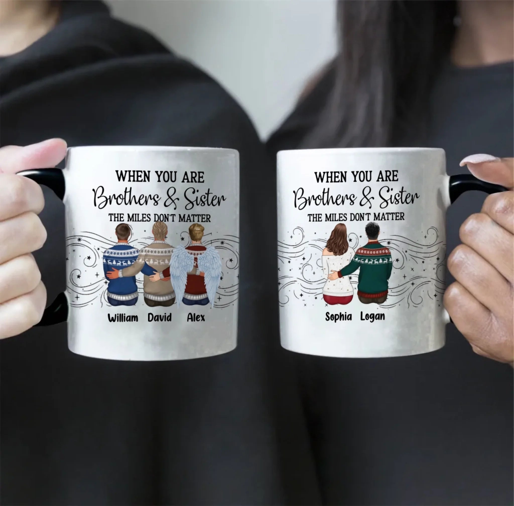 Brother Sister Forever Linked Together – Personalized Mug with Custom Names – Meaningful Sibling Gift for Brother & Sister – Birthday, Christmas, Family Keepsake Coffee Cup 1059538 - DiyGiftly