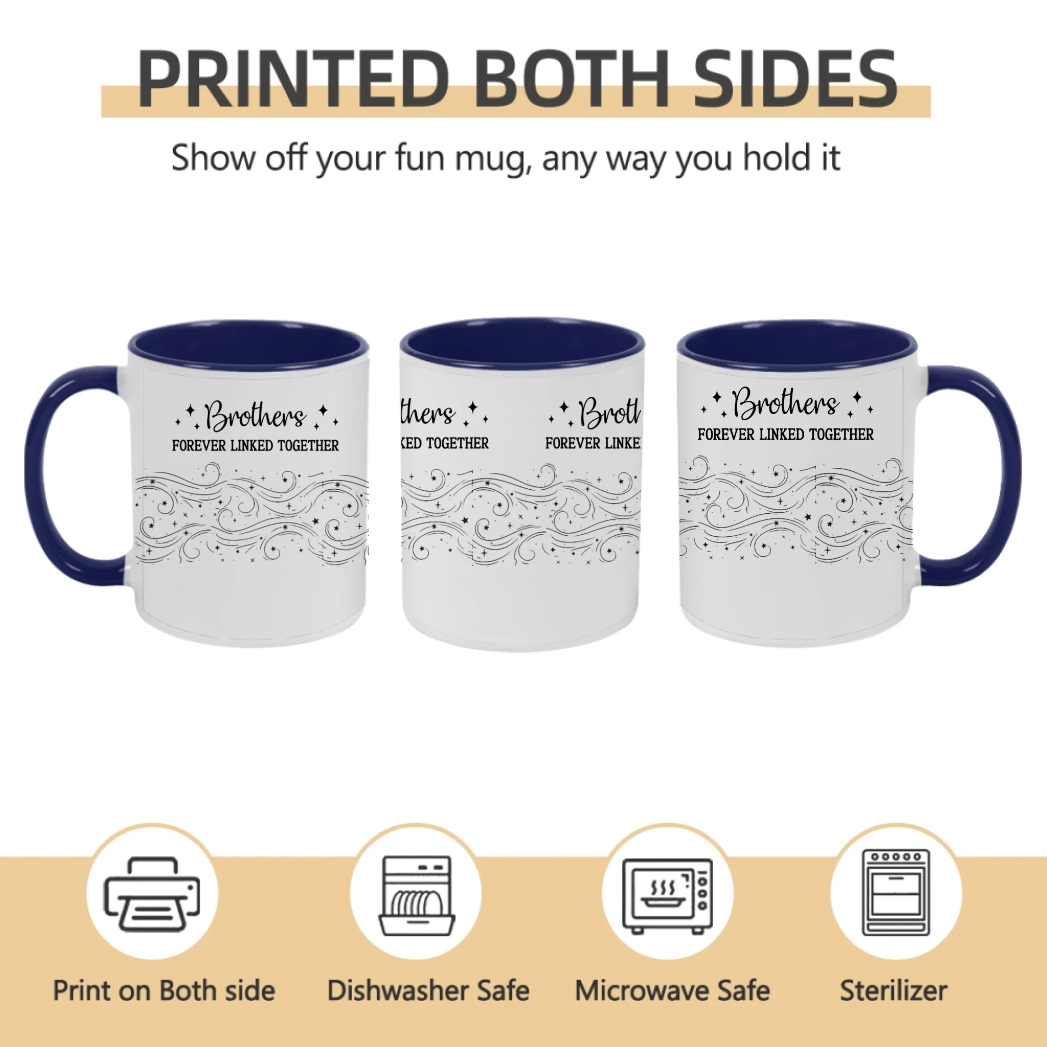 Brother Sister Forever Linked Together – Personalized Mug with Custom Names – Meaningful Sibling Gift for Brother & Sister – Birthday, Christmas, Family Keepsake Coffee Cup 1059538 - DiyGiftly