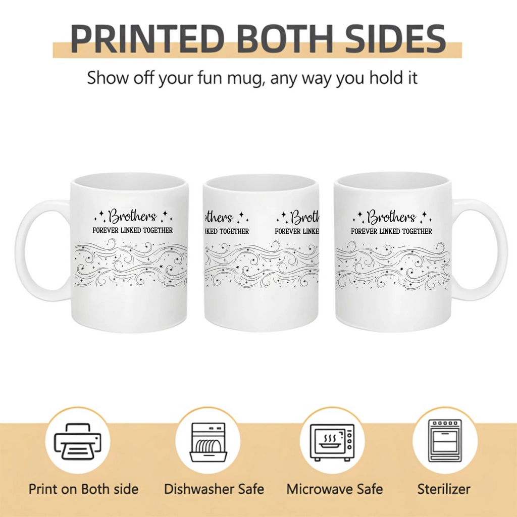 Brother Sister Forever Linked Together – Personalized Mug with Custom Names – Meaningful Sibling Gift for Brother & Sister – Birthday, Christmas, Family Keepsake Coffee Cup 1059538 - DiyGiftly
