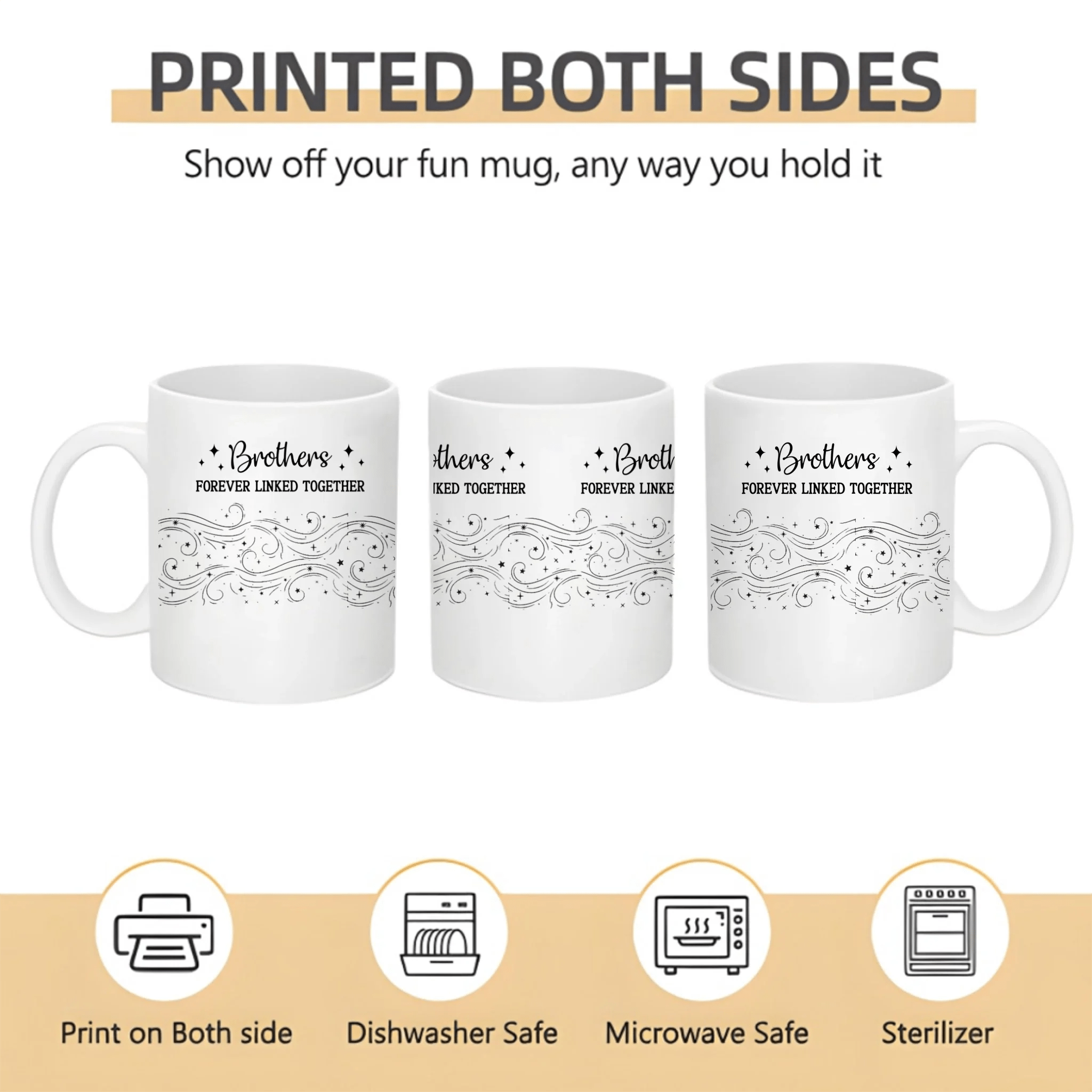 Brother Sister Forever Linked Together – Personalized Mug with Custom Names – Meaningful Sibling Gift for Brother & Sister – Birthday, Christmas, Family Keepsake Coffee Cup 1059538 - DiyGiftly