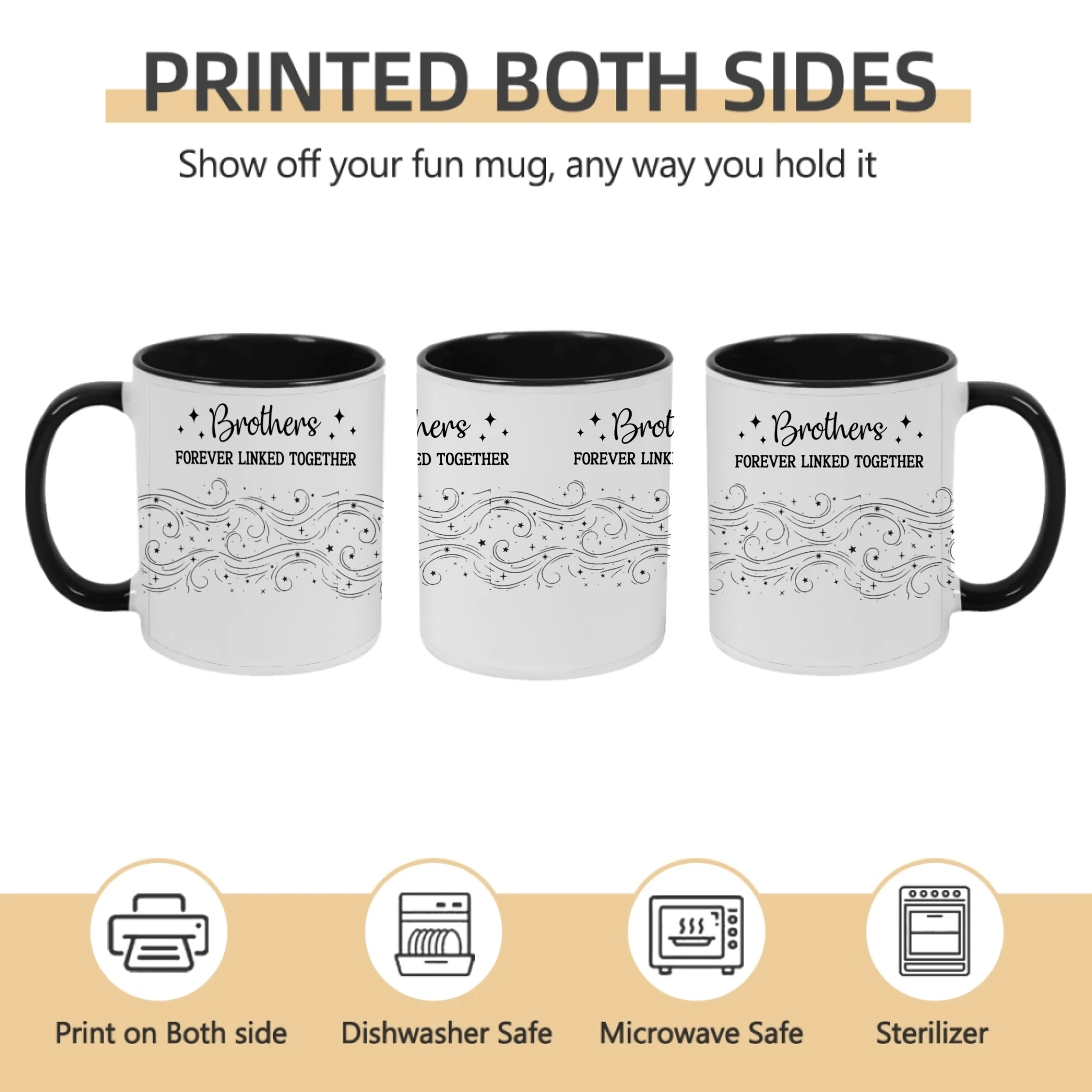 Brother Sister Forever Linked Together – Personalized Mug with Custom Names – Meaningful Sibling Gift for Brother & Sister – Birthday, Christmas, Family Keepsake Coffee Cup 1059538 - DiyGiftly