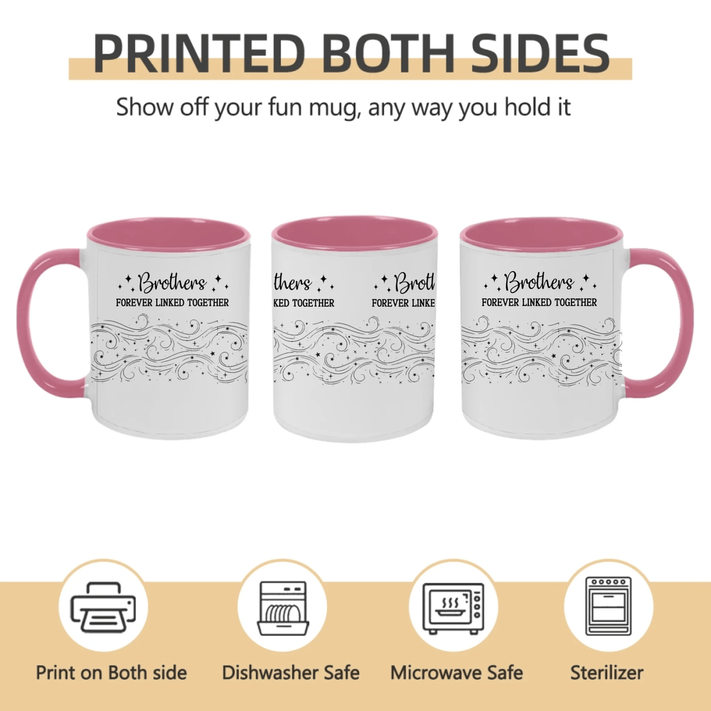 Brother Sister Forever Linked Together – Personalized Mug with Custom Names – Meaningful Sibling Gift for Brother & Sister – Birthday, Christmas, Family Keepsake Coffee Cup 1059538 - DiyGiftly
