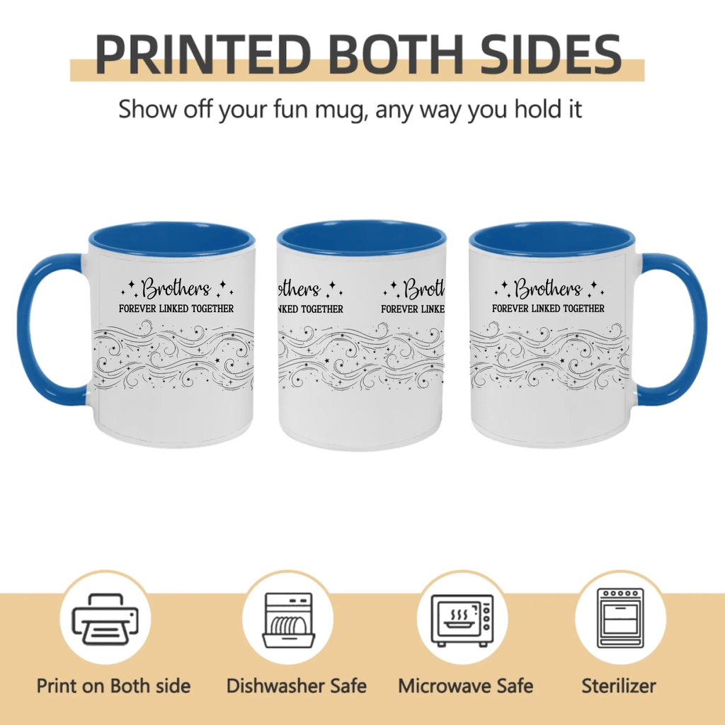 Brother Sister Forever Linked Together – Personalized Mug with Custom Names – Meaningful Sibling Gift for Brother & Sister – Birthday, Christmas, Family Keepsake Coffee Cup 1059538 - DiyGiftly