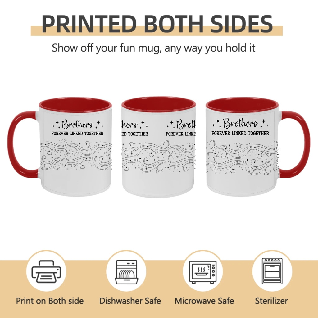 Brother Sister Forever Linked Together – Personalized Mug with Custom Names – Meaningful Sibling Gift for Brother & Sister – Birthday, Christmas, Family Keepsake Coffee Cup 1059538 - DiyGiftly