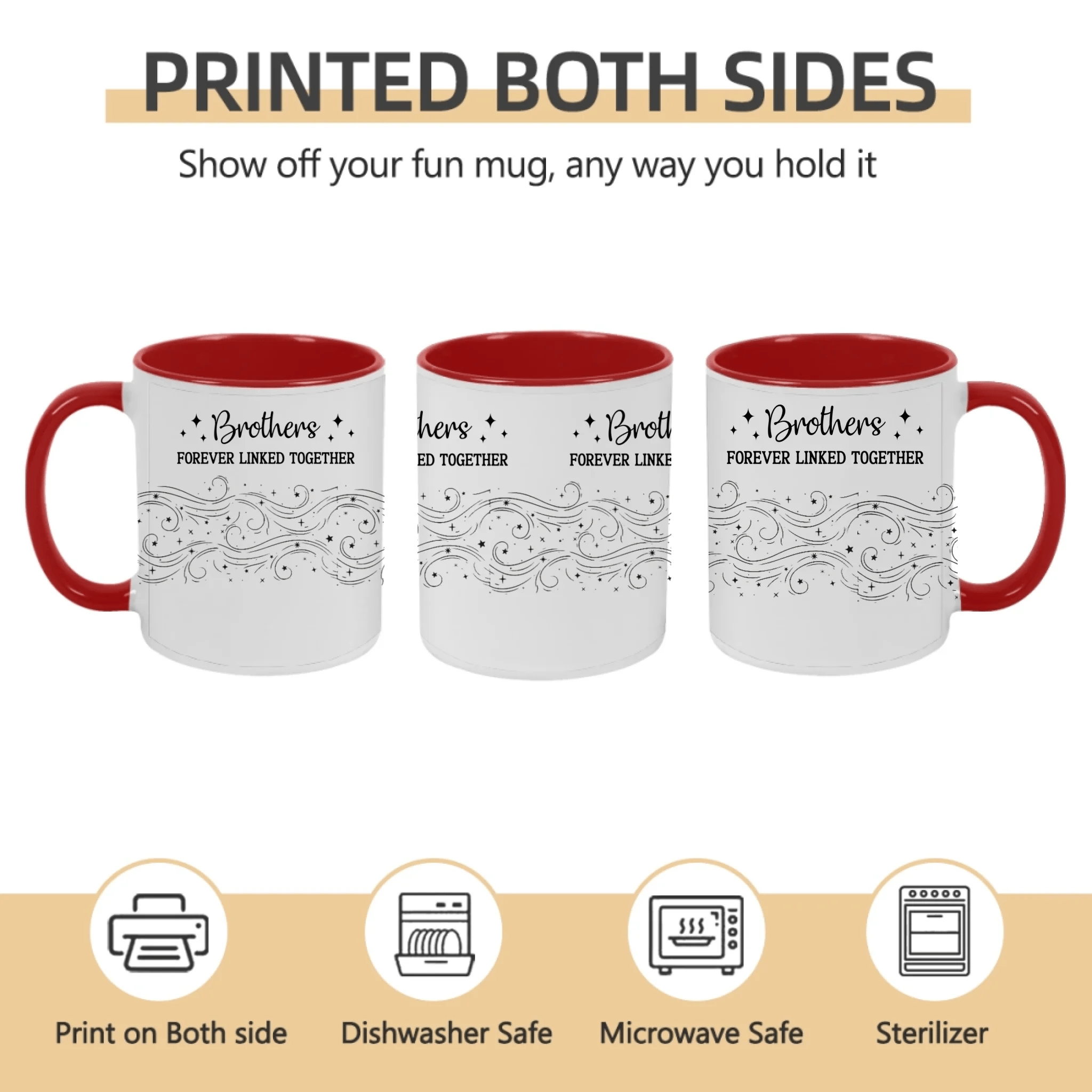 Brother Sister Forever Linked Together – Personalized Mug with Custom Names – Meaningful Sibling Gift for Brother & Sister – Birthday, Christmas, Family Keepsake Coffee Cup 1059538 - DiyGiftly