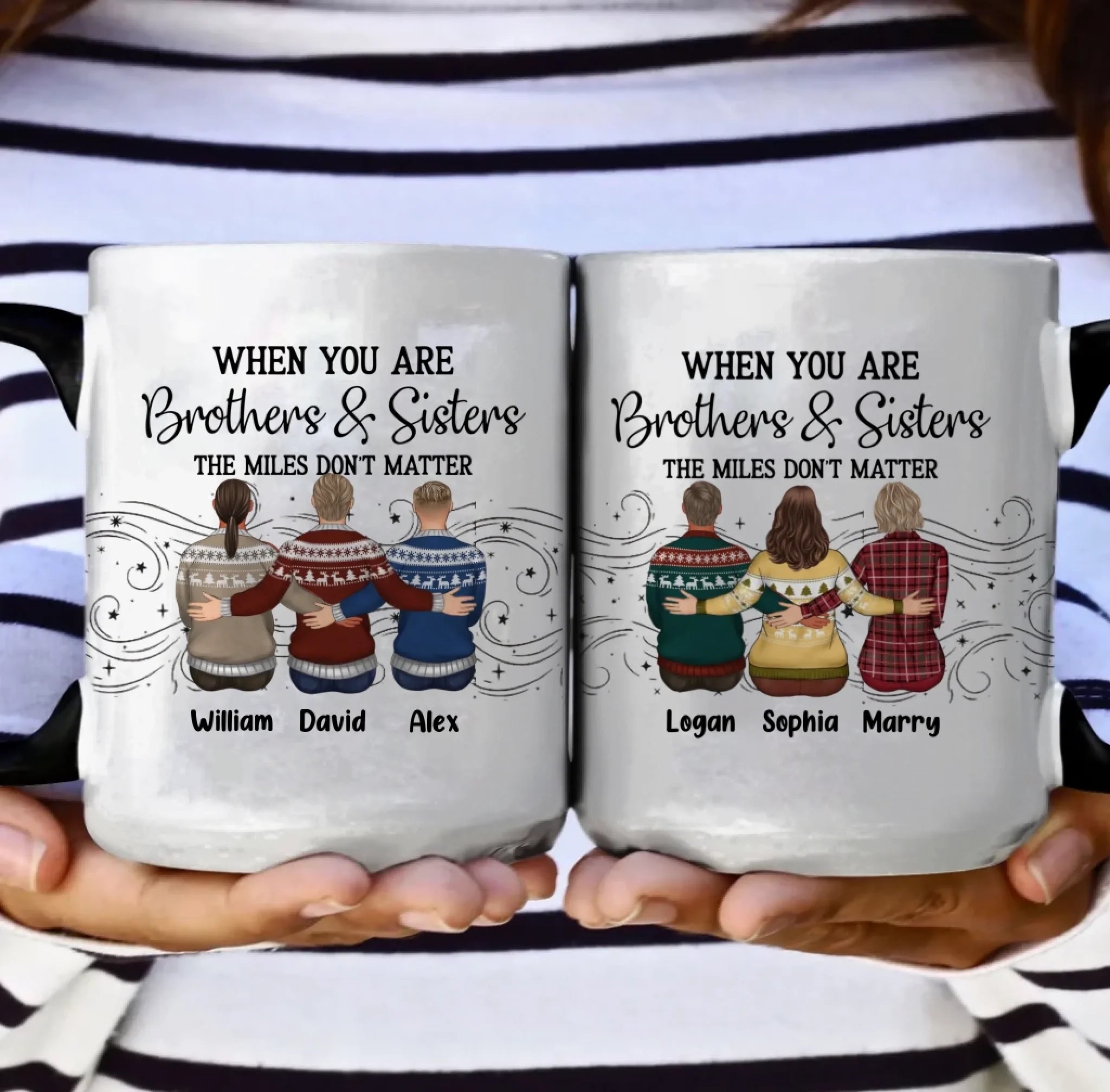 Brother Sister Forever Linked Together – Personalized Mug with Custom Names – Meaningful Sibling Gift for Brother & Sister – Birthday, Christmas, Family Keepsake Coffee Cup 1059538 - DiyGiftly