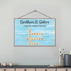 Brothers & Sisters Forever Linked Together Crossword Puzzle Art Personalized Custom Wooden Plaque, Gift For Brothers, Sisters, Siblings, Family 708111 - DiyGiftly