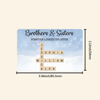 Brothers & Sisters Forever Linked Together Crossword Puzzle Art Personalized Wallet Card , Gift For Brothers, Sisters, Siblings, Family 708111 - DiyGiftly