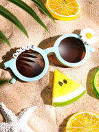 Personalized Kids Daisy Sunglasses – Custom Name Retro Floral Shades for Girls