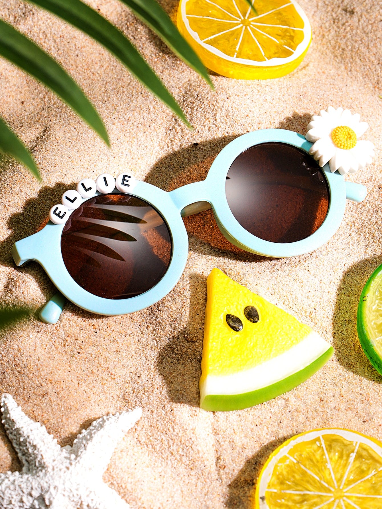 Personalized Kids Daisy Sunglasses – Custom Name Retro Floral Shades for Girls