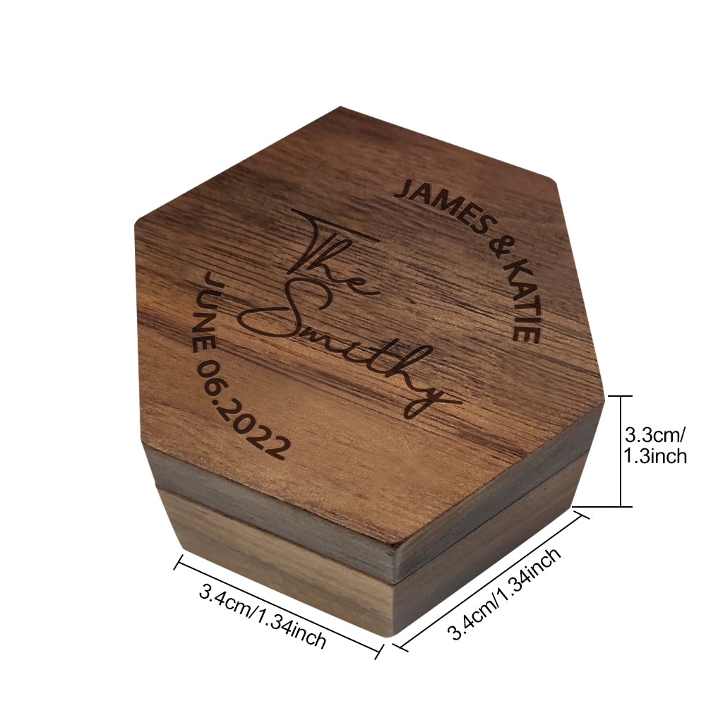 personalized six styles customized hexagon wooden jewelry box wedding display