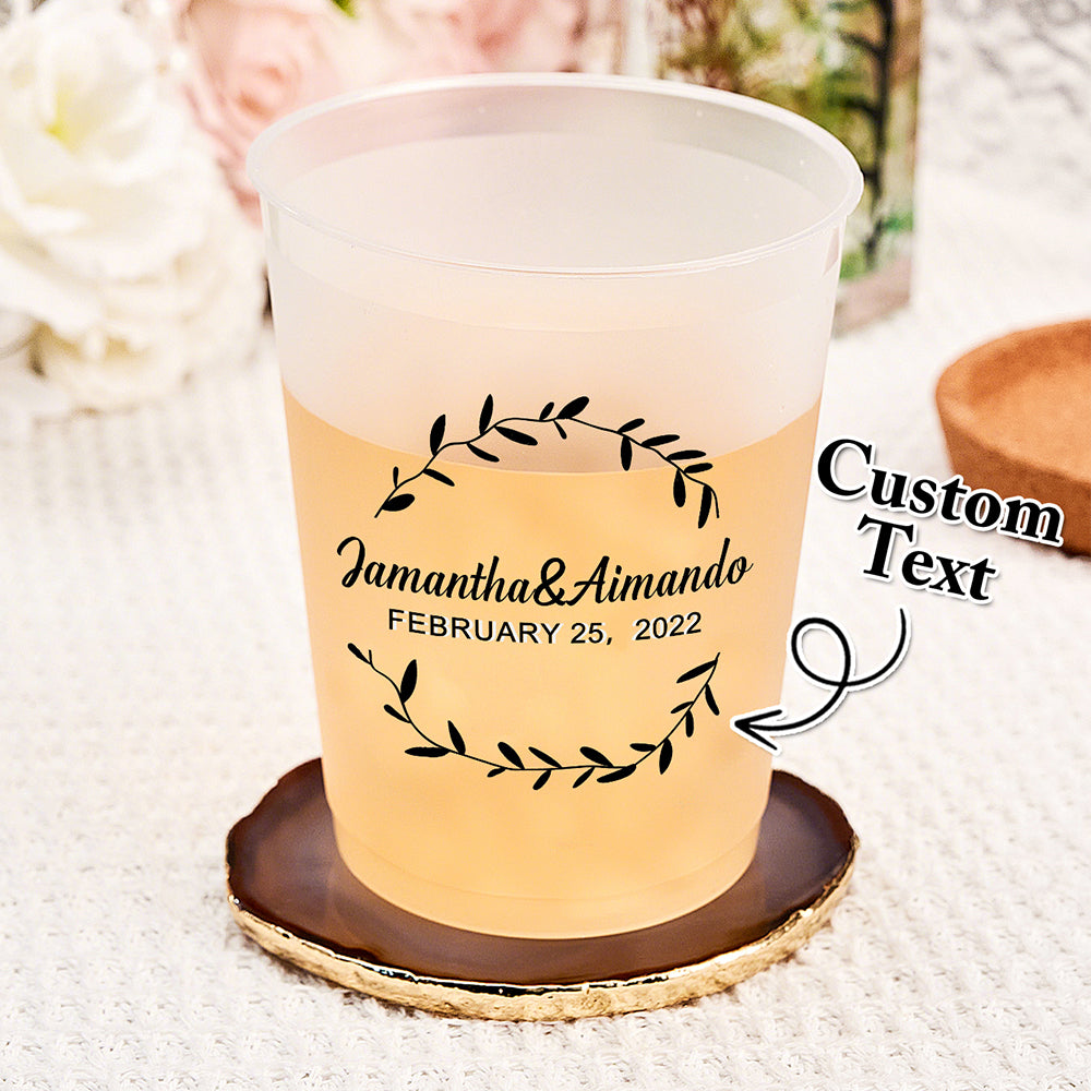 Personalized Disposable Plastic Cups for Wedding Engagement Party Supplies Gift for Couple