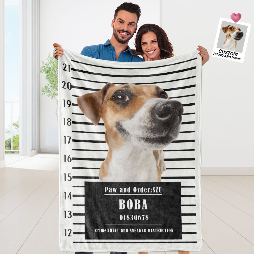 Custom Dog Portrait Blanket with Picture Personalized Photo Blanket
