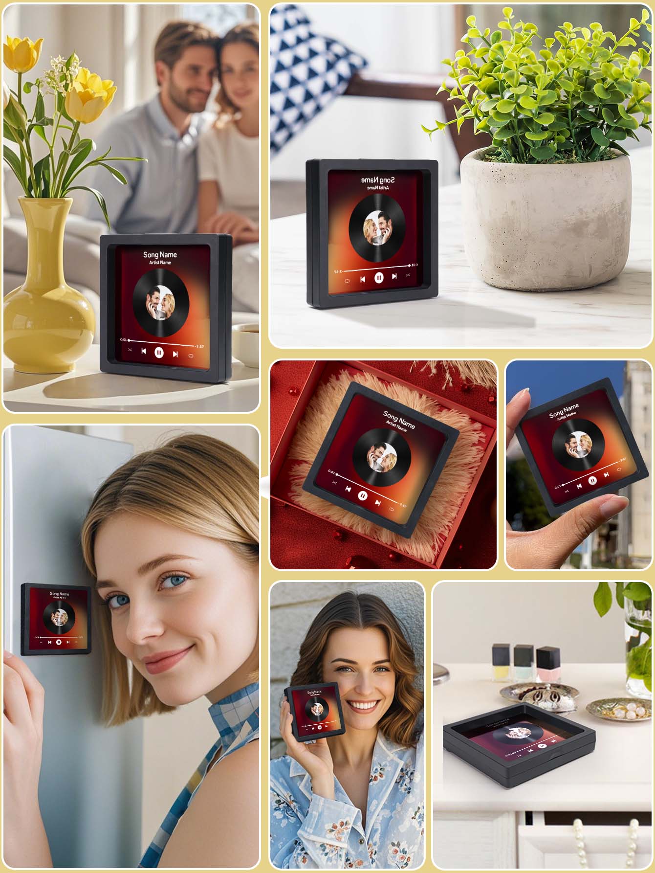 Custom Photo Vinyl Record Music Fridge Magnet for Special Memories