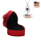 Personalized Rose Jewelry Heart Box With Projection Necklace Valentine's Day Gift