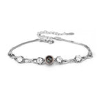 Custom Flower Photo Projection Bracelet 925 Sterling Silver