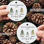 Personalized Baby's First Christmas Ornament Family of Three Christmas Ornament for Christmas Gift