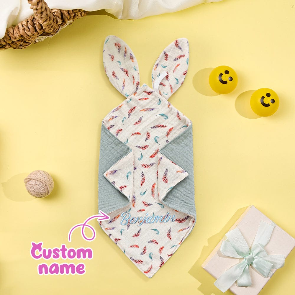 Personalized Soothe Towel Bibs Cute Soft Sleeping Towel with Embroidered Name Gifts for Baby