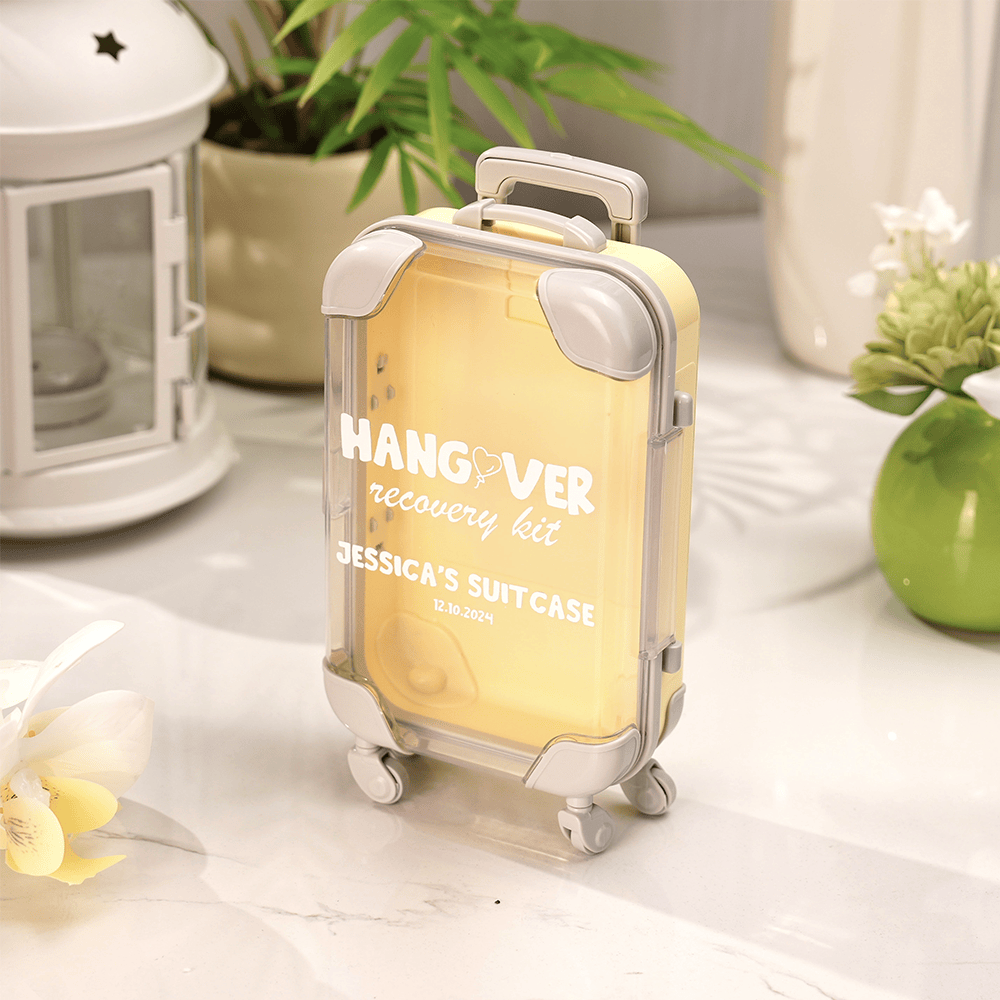 Personalized Suitcase Design Hangover Recovery Kit with Name for Bachelorette Party Bridal Shower