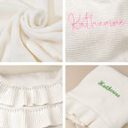 Personalized Baby Knitted Blanket Custom Baby Blanket with Embroidered Name Gift for Baby