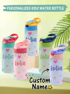 Custom Name Heart Stainless Steel Water Cup Children's Day Gift for Kids
