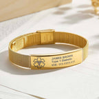 Personalized Emergency Medical Alert ID Bracelet with Text Adjustable Bracelet Gift for Diabetes Epilepsy Autism