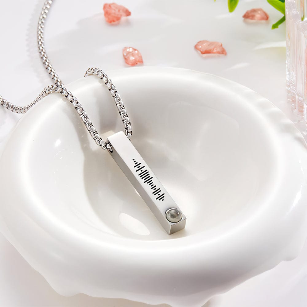 Collar con proyección de barras de código musical escaneable personalizado