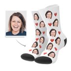 Custom Face Socks With Heart For Men and Women