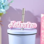 Personalized 3D Printed Name Straw Topper Decoration for Party Favors