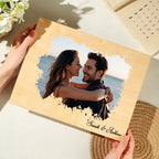 Custom Couple Portrait Photo Custom Photo on Wood Engraved Photo on Wood Watercolor Style