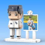 Full Body Customized 1 Person Brick Figures with Photo Baseball Theme Gift Birthday Gift Valentines Gift Father's Day Gift for Ballplayer