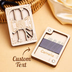 Personalized Wooden Needle Box Holder with Magnet Needle Storage Tool Gift for Craft Lovers