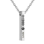 Personalized Custom Music Scan Song Music Code Necklace Flexible Square Shaped Bar Necklace Engraved Name Pendant Jewelry Gift