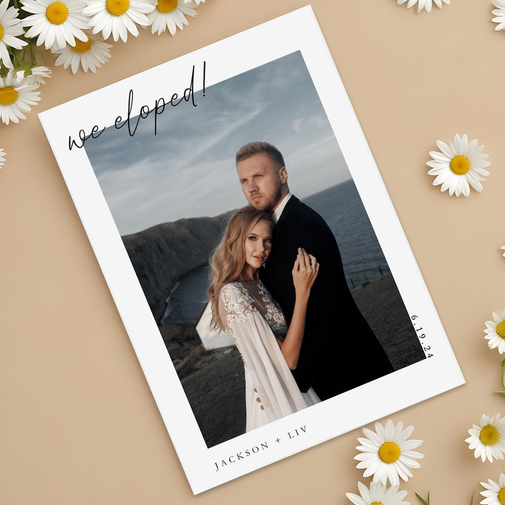 Personalized Elopement Announcement Wedding Announcement Elopement After Party Invitation Card