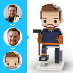 Custom Head 1 Person Cute Puckster Brick Figure Ice Hockey Theme Birthday Gift Anniversary Gift for Him