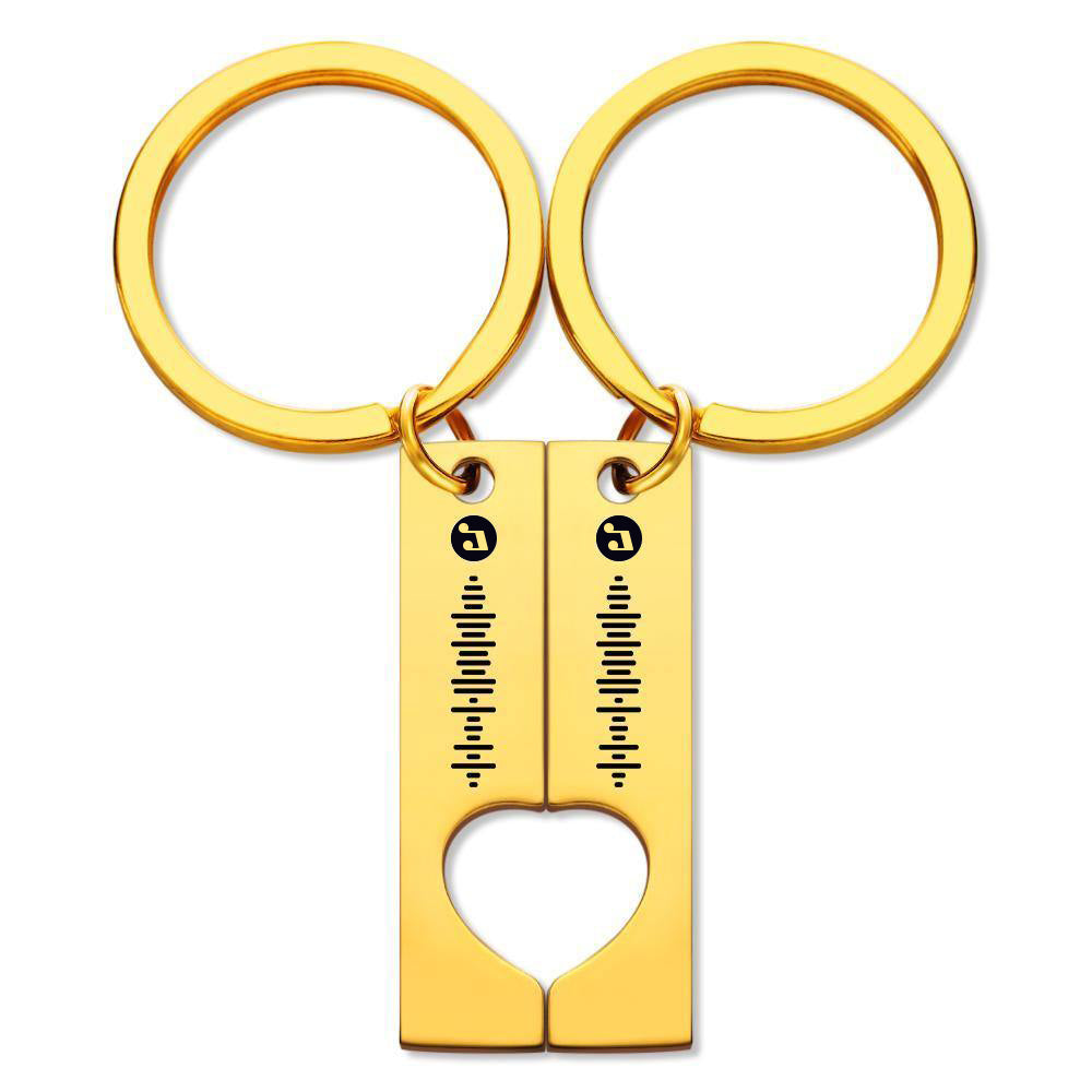 Best Gift For Friend 2 Personalized Music Code Keychain | Heart Cut Out Keychain
