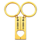 Best Gift For Friend 2 Personalized Music Code Keychain | Heart Cut Out Keychain