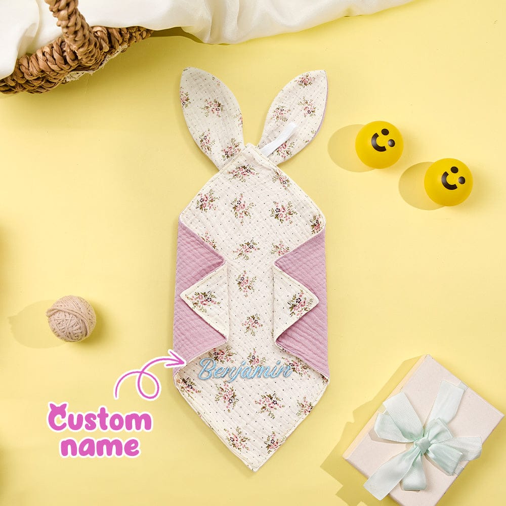 Personalized Soothe Towel Bibs Cute Soft Sleeping Towel with Embroidered Name Gifts for Baby