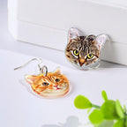 Personalized Dog Cat Portrait Earring Jewelry Birthday Gift for Pet Lovers